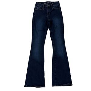 Universal Thread High-Rise Flare Leg Denim Blue Jeans Dark Wash 00/24R Stretch